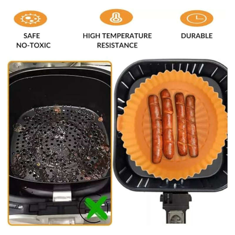 Silicone Air Fryer Mat Reusable Fryer Basket For Kitchen Oven Cooker