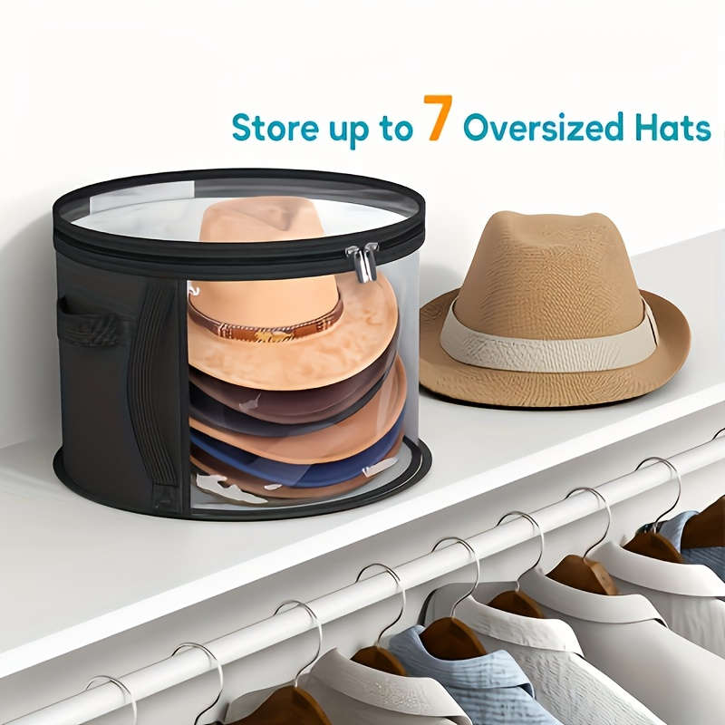 Chic And Simple Transparent Hat Storage Bag With Transparent Viewing Window, Double Zipper And Sturd