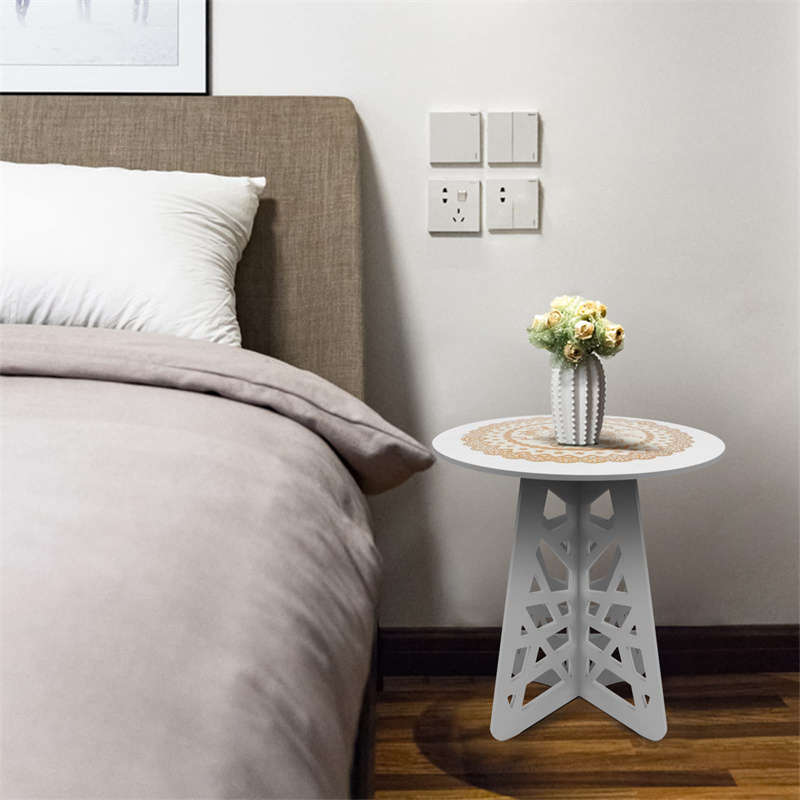 Round Lightweight Bedroom Living Room Balcony Side Table Bedside Table
