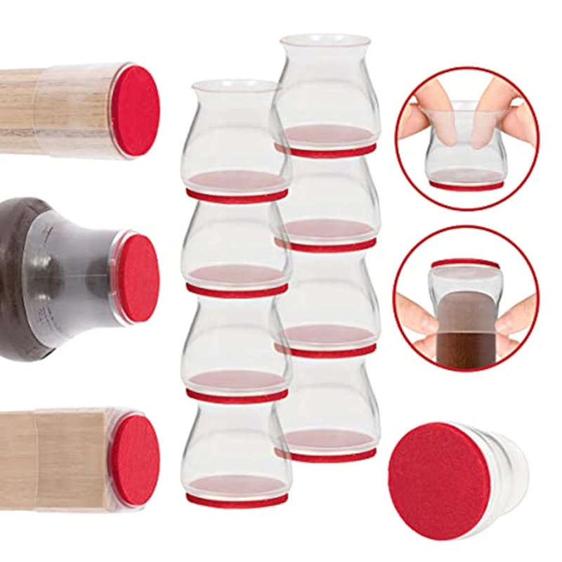 8-Pack Anti-Slip Slider Silicone Table Leg Protectors for Table Legs and Chair Legs