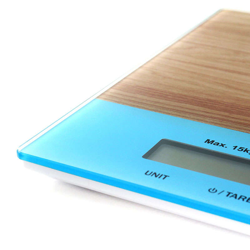 Lithium Battery Powered Professional Tempered Glass Digital Kitchen Scale with LCD Display - 15 KG