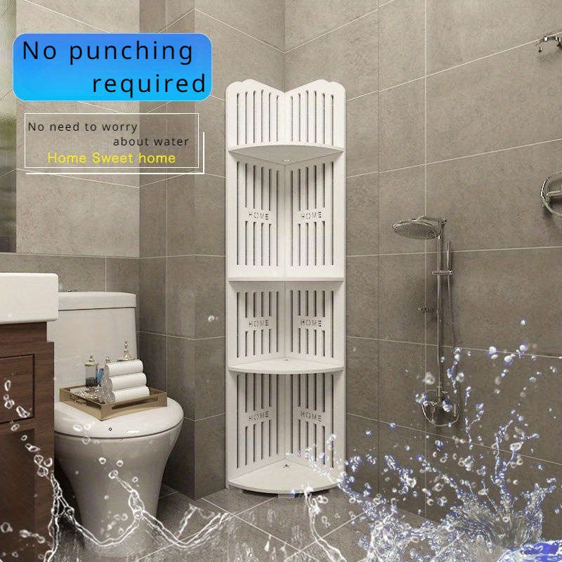 4 Layer Kitchen Corner Rack Bathroom Shower Supplies Storage Rack Waterproof Tripod