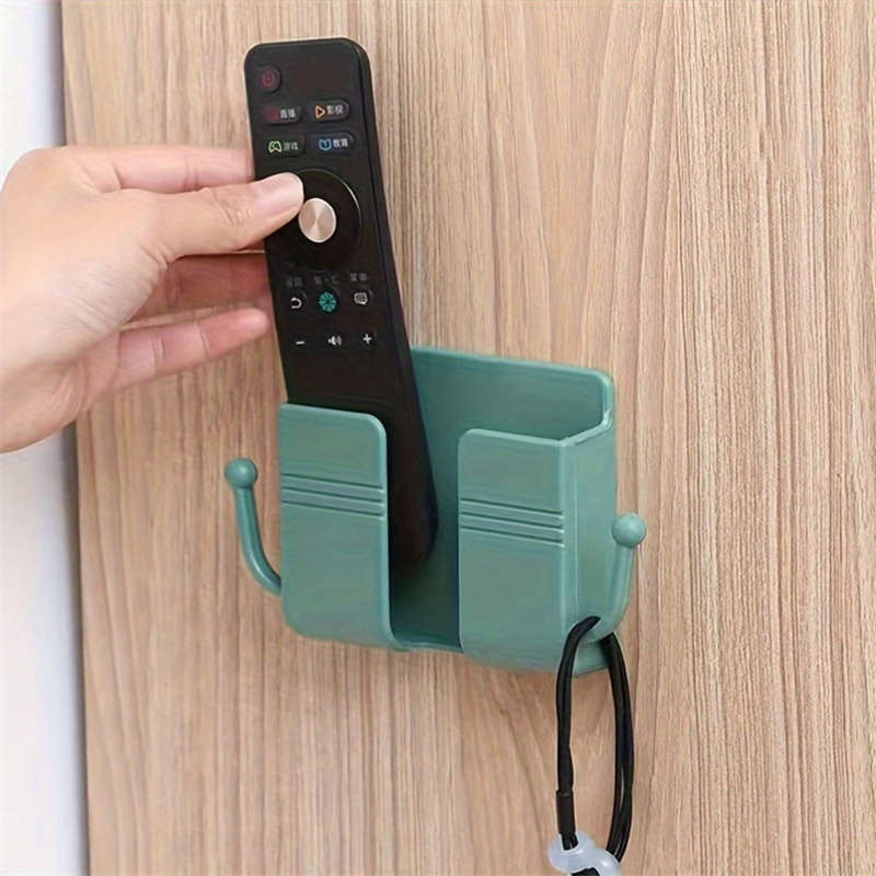 1Pcs Adhesive Wall Mount Bracket with Hook Cell Phone Charger Remote Control Organizer