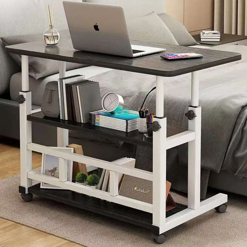 Adjustable Height Home Mobile Computer Desk Laptop Table with Wheels