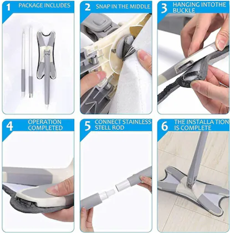 360° Fiber X Type Floor Cleaning Tool for Floor Cleaning Wet and Dry Mop for Home Kitchen