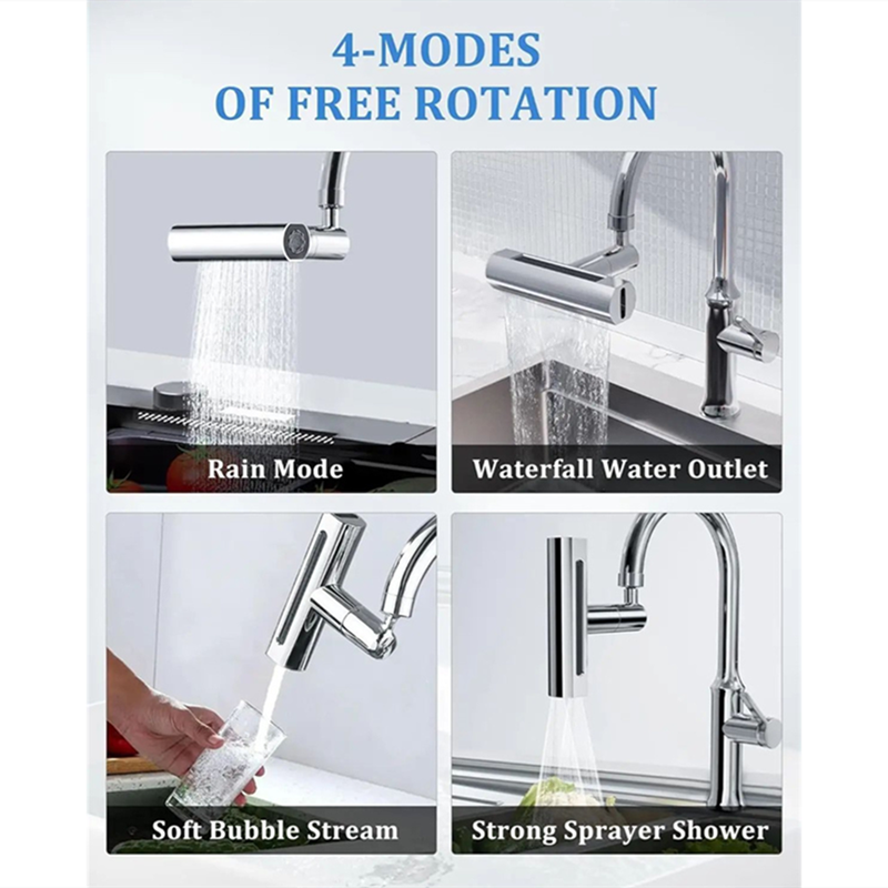 4-Mode Faucet Spout 360 Degree Rotating Kitchen Faucet Spout