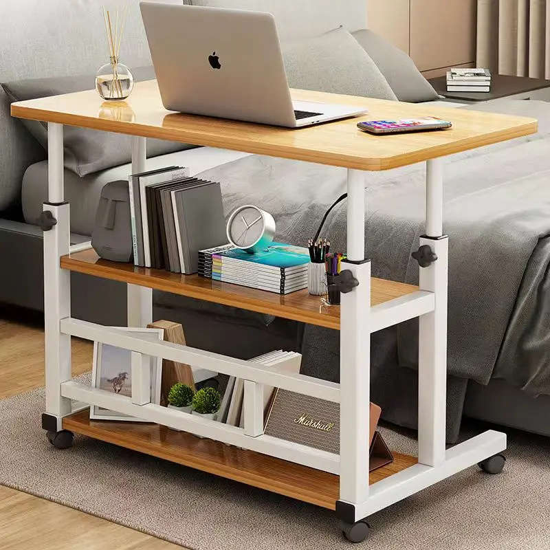 Adjustable Height Home Mobile Computer Desk Laptop Table with Wheels