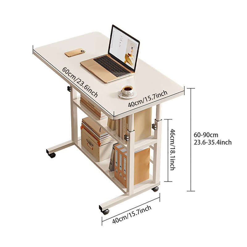 Adjustable Height Home Mobile Computer Desk Laptop Table with Wheels
