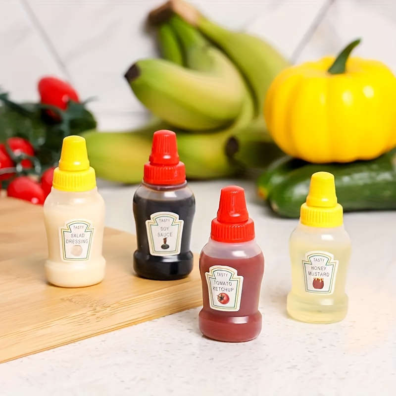 4Pcs Portable Mini Ketchup Bottles