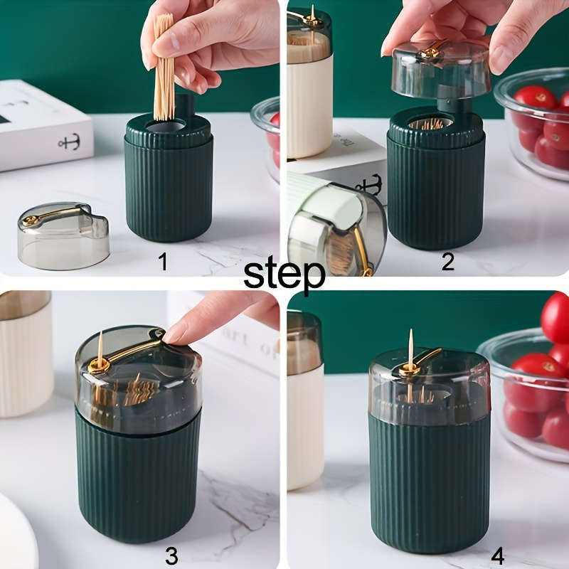 1pc Creative Design Storage Toothpick Box, Automatic Release Push-Type Toothpick Box