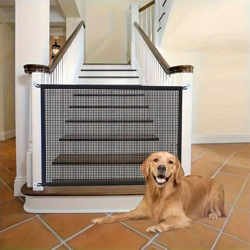 Nylon Mesh Barrier Easy To Install Pet Safe Gate For Rooms And Stairs