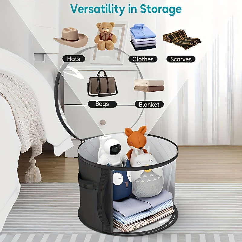 Chic And Simple Transparent Hat Storage Bag With Transparent Viewing Window, Double Zipper And Sturd