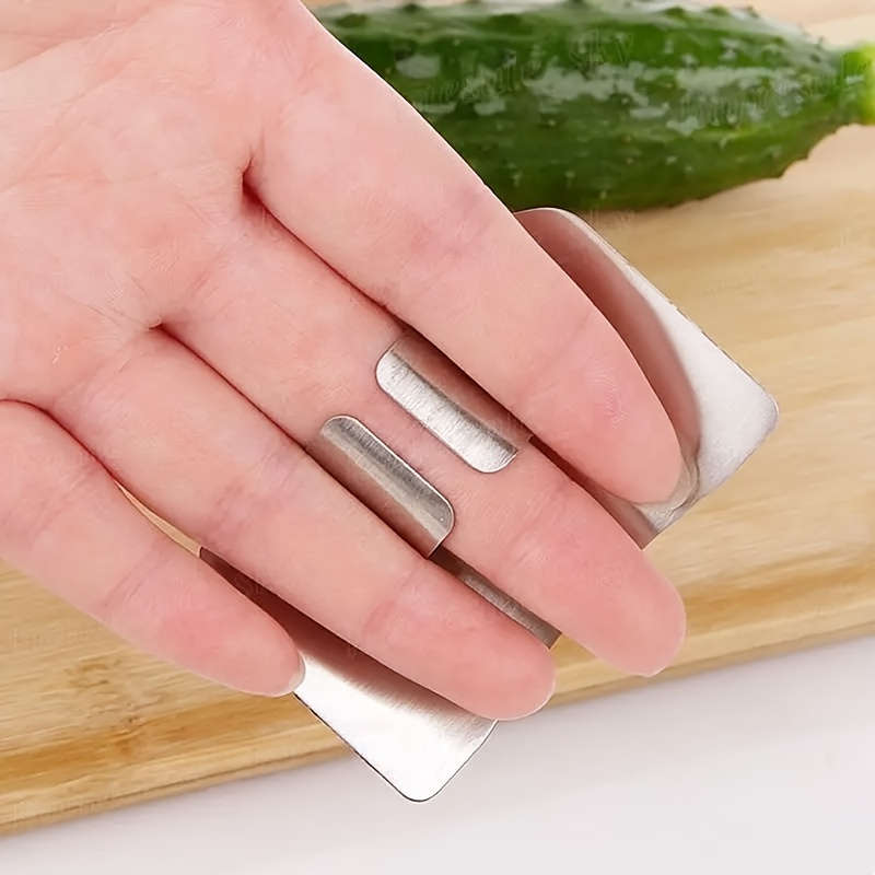 1 PC Stainless Steel Slicing Finger Guard Reusable Finger Guard