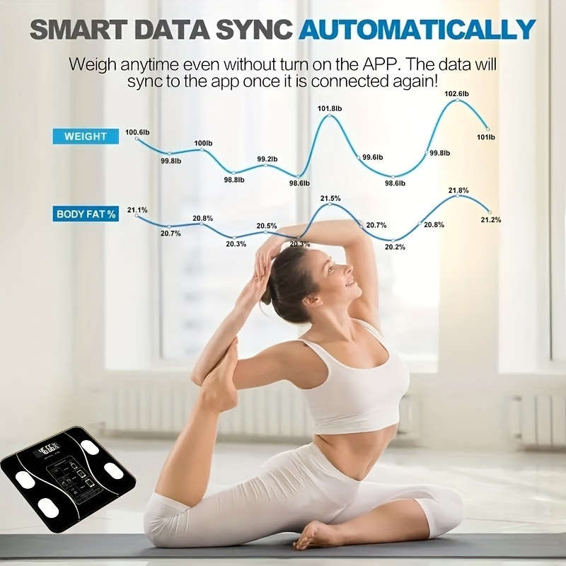 Smart Digital LED Weight Scale Smartphone App with Fat Measurement Function