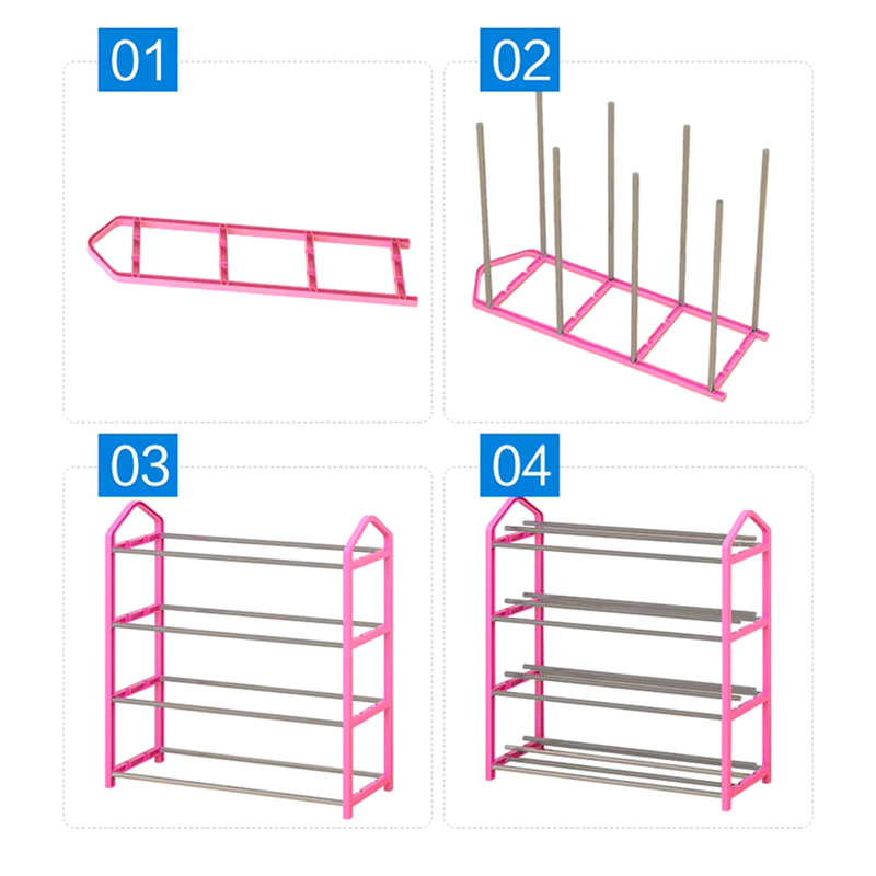 Shoe Organizing Rack Entrance Shoe Rack Large Capacity Four-Layer Shoe Storage Rack