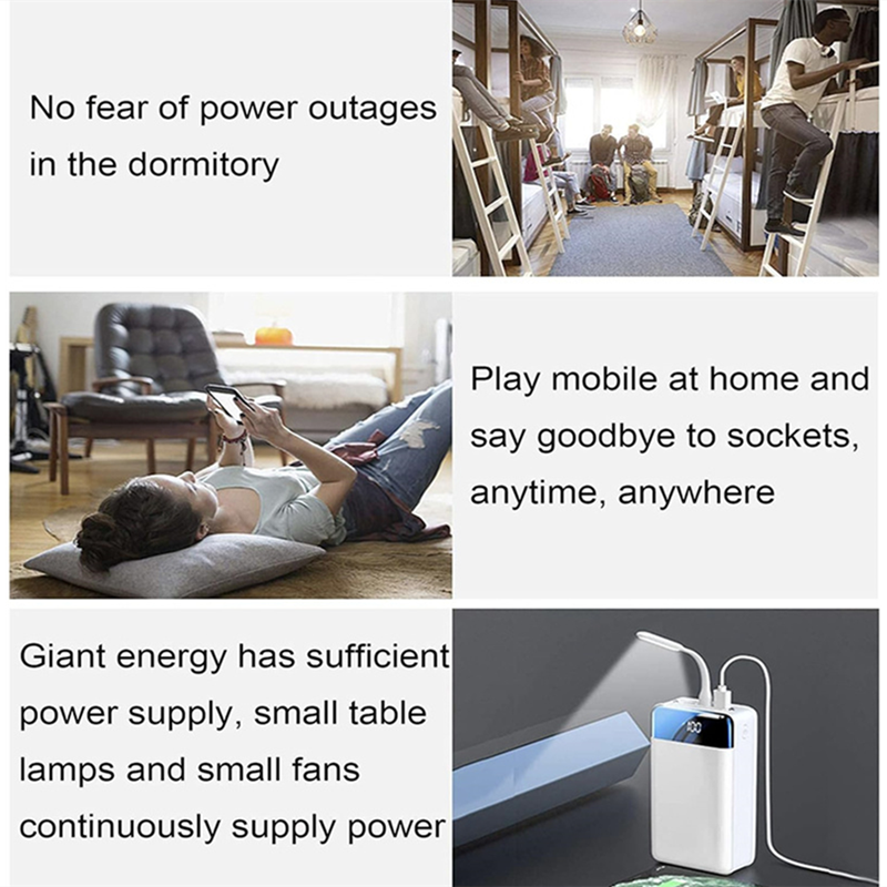 High Capacity 30000 mAh Power Bank External Battery for Phone Tablet with LED Screen