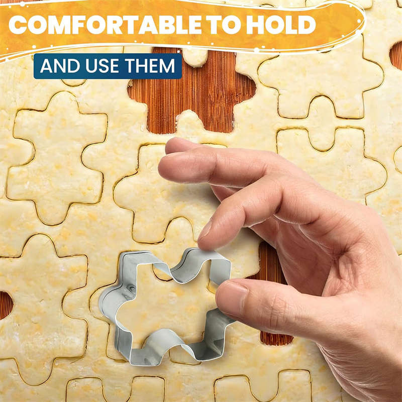 4pcs set of Stainless Steel Puzzle Shape Cookie Cutter, Square Block Shape Cookie Cutters