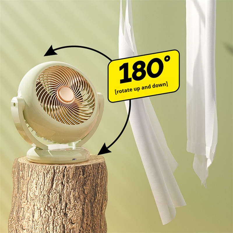 Three-Speed USB Rechargeable Portable Fan Wall Mounted Mini Shaking Fan