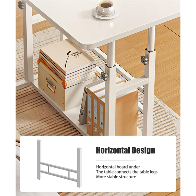 Adjustable Height Home Mobile Computer Desk Laptop Table with Wheels