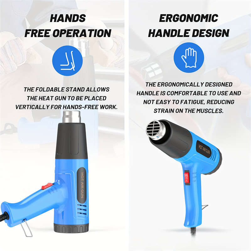 Industrial Grade 2000W Handheld Heat Gun with Dual Temperature Settings, EU Plug