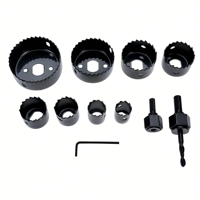 11-Piece Hole Saw Drill Bit Kit for Softwood, Plywood, Drywall, PVC