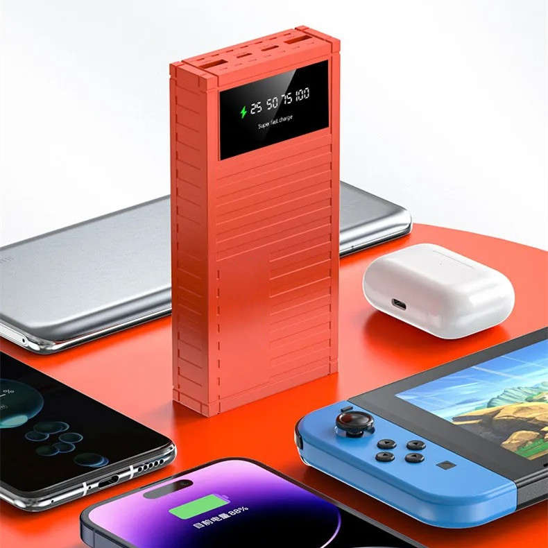 High Capacity 30000 mAh Power Bank External Battery for Phone Tablet with LED Screen