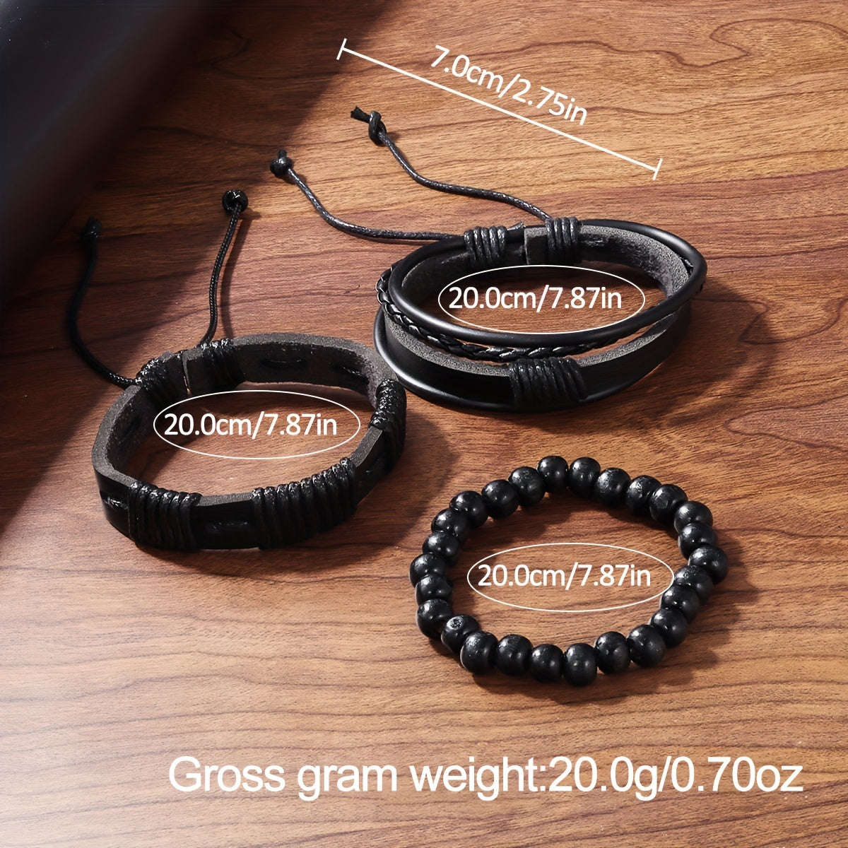 4 Pieces Stylish Black Round Analog Digital Quartz Watches with Canvas Straps, 3 Bonus Bracelet Shad