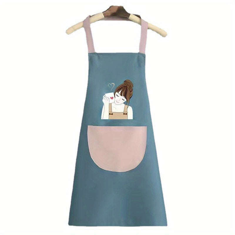 Waterproof and oil-proof kitchen apron for cooking