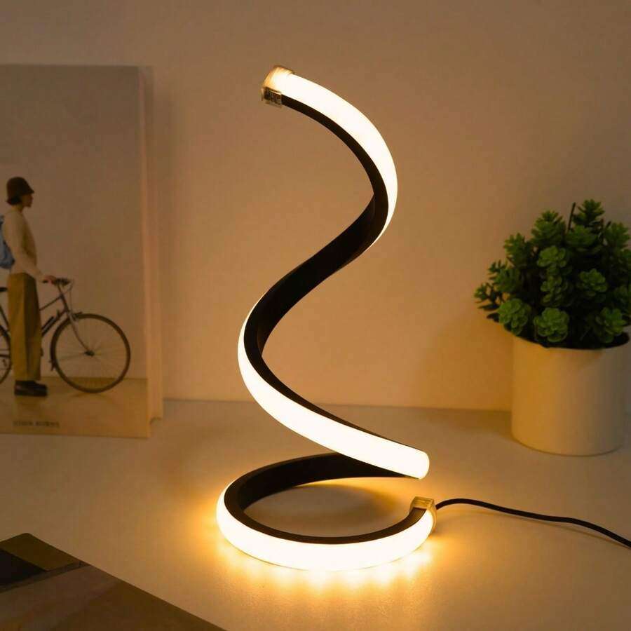 LED table lamp modern spiral dimmable