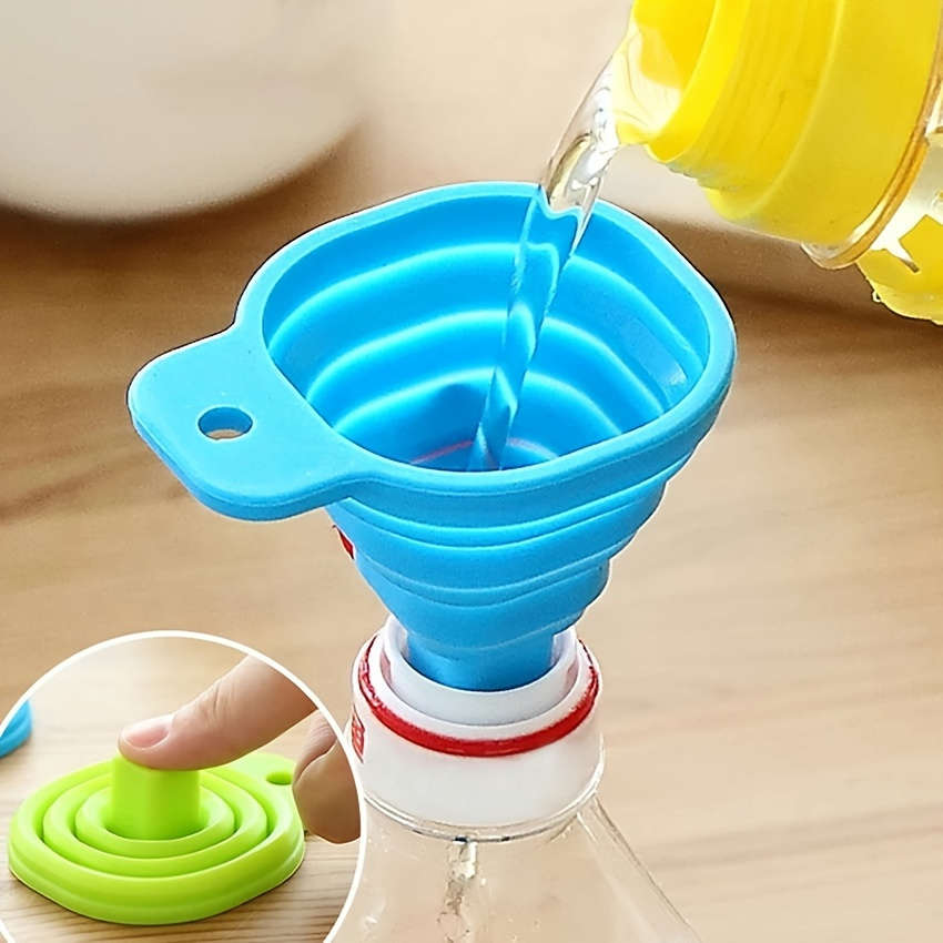 1Pc Foldable Funnel For Filling Bottles Mini Flexible Silicone Funnel