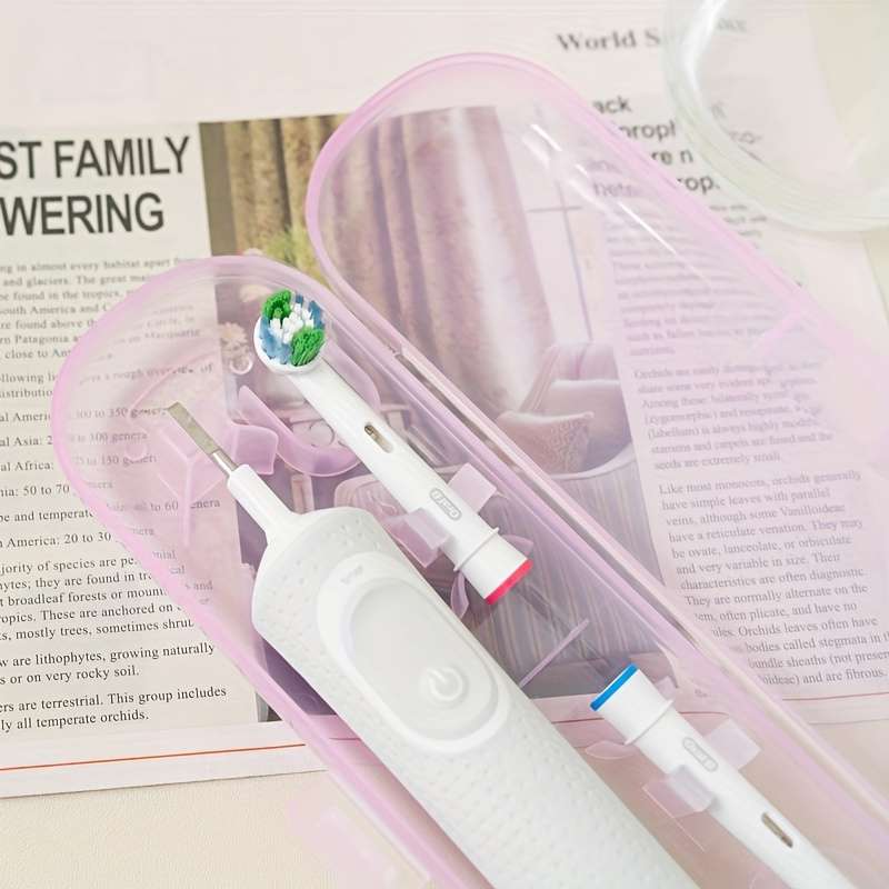 Pink Electric Toothbrush Travel Case - Translucent