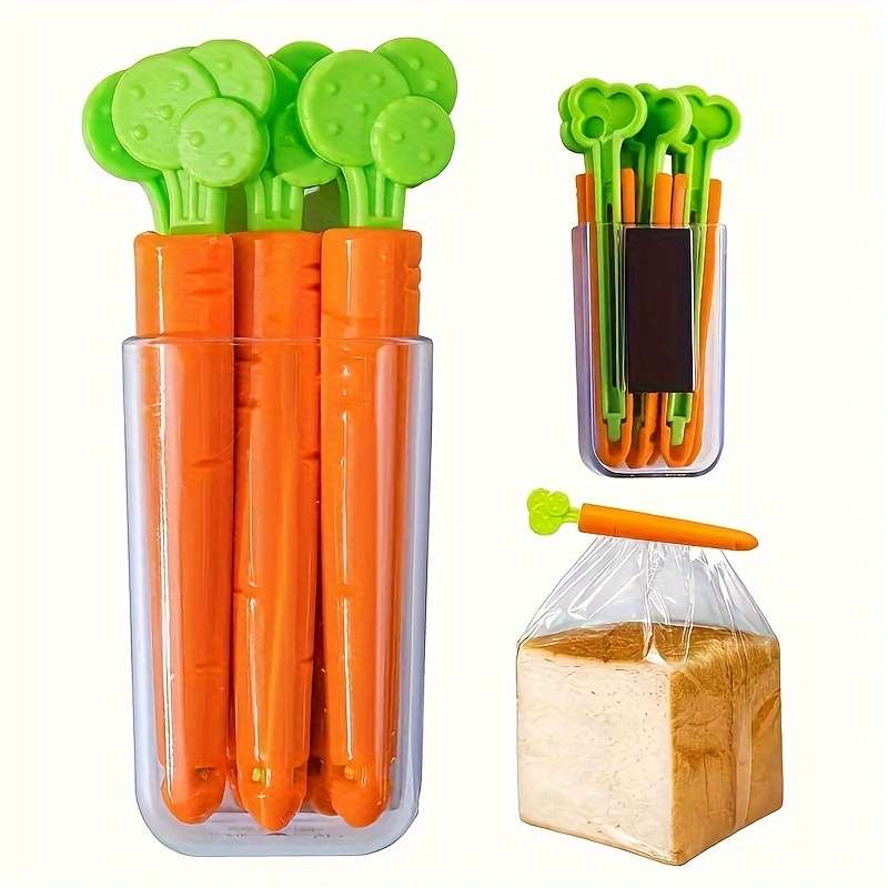 5-Pack Carrot Shape Magnetic Bag Clips