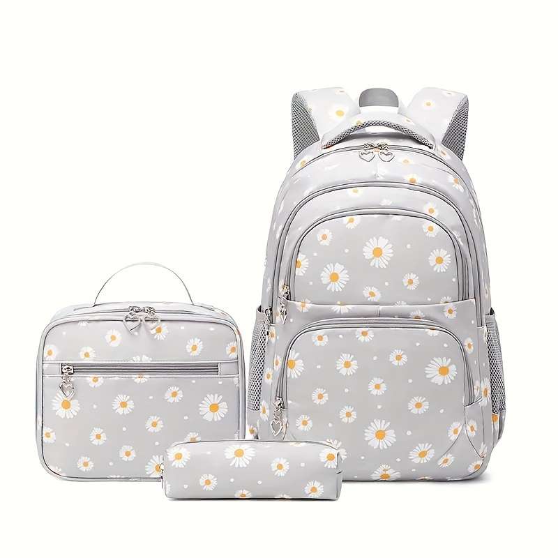 Chrysanthemum Pattern Backpack 3-Piece Set