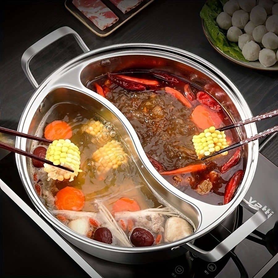 Stainless Steel Double Flavor Hot Pot With Lid