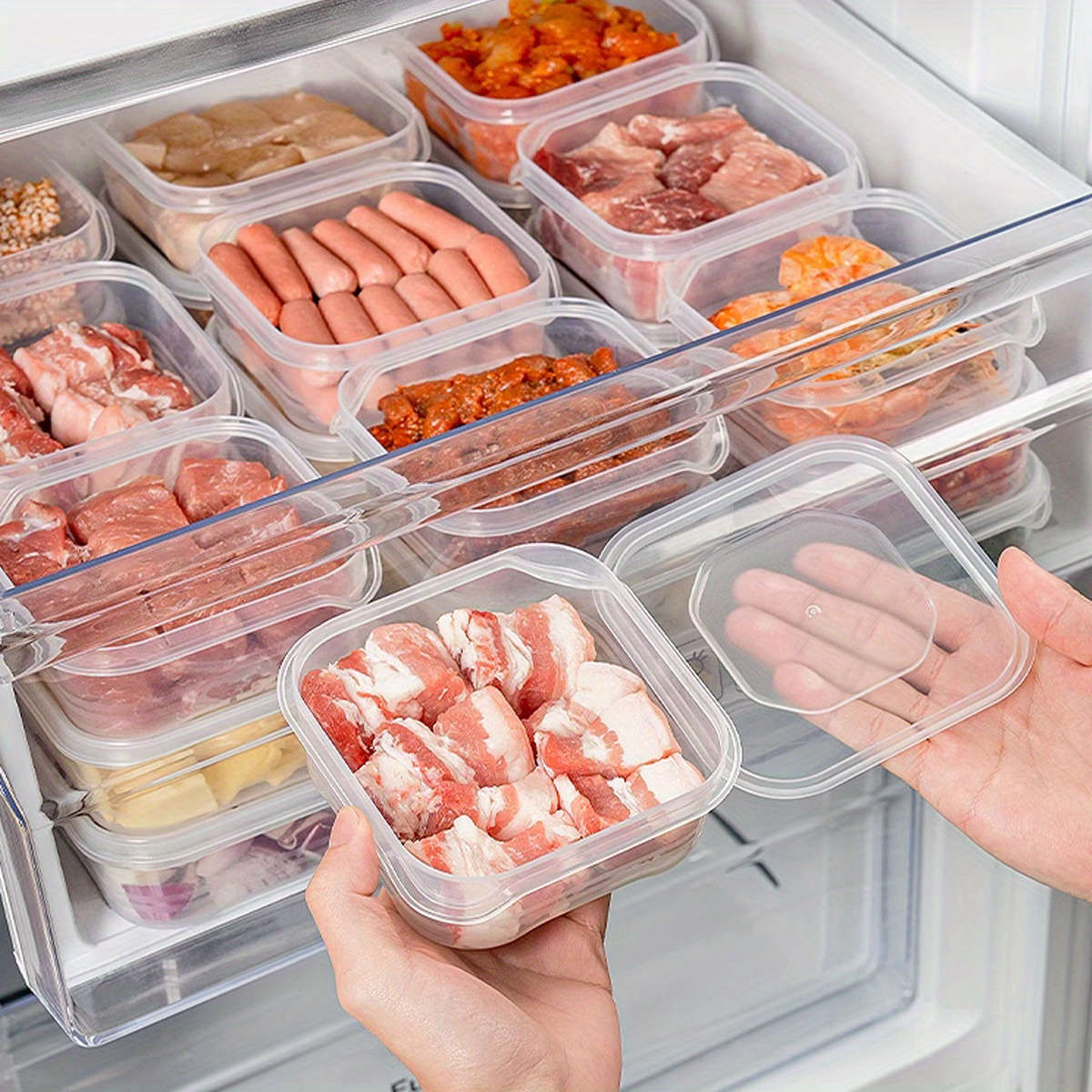10stackable freezer storage containers