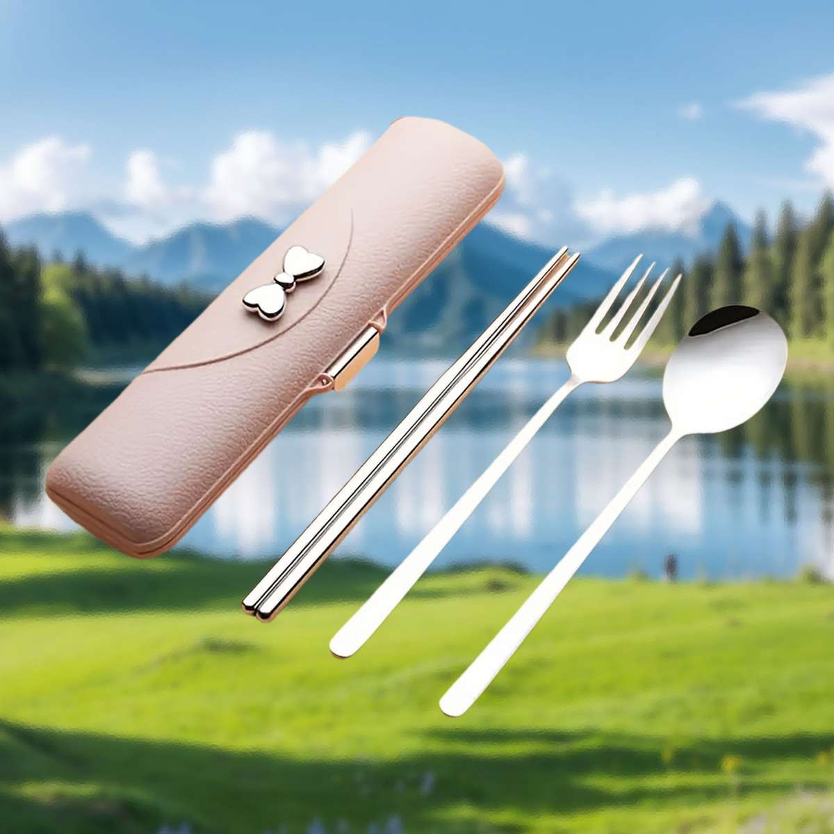 3 Piece Stainless Steel Cutlery Set Travel Cutlery