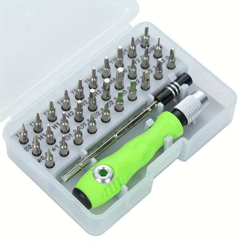 Multifunctional 32-In-1 Precision Screwdriver Set, Stainless Steel, Magnetic Tip, With Repair Kit Fo