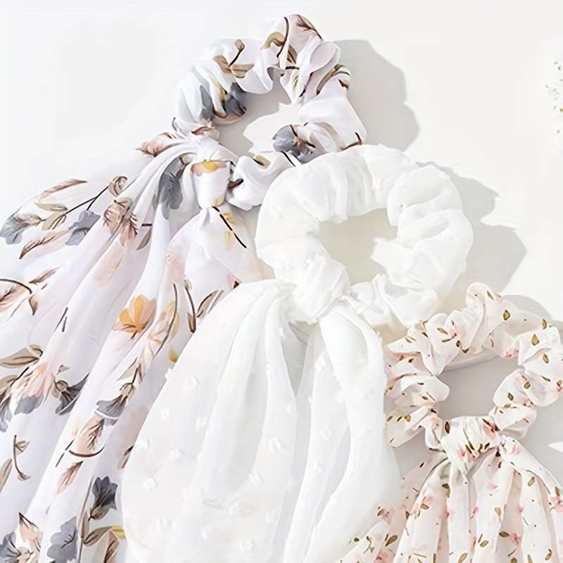 4-Pack Cute Flower Ribbon Headbands