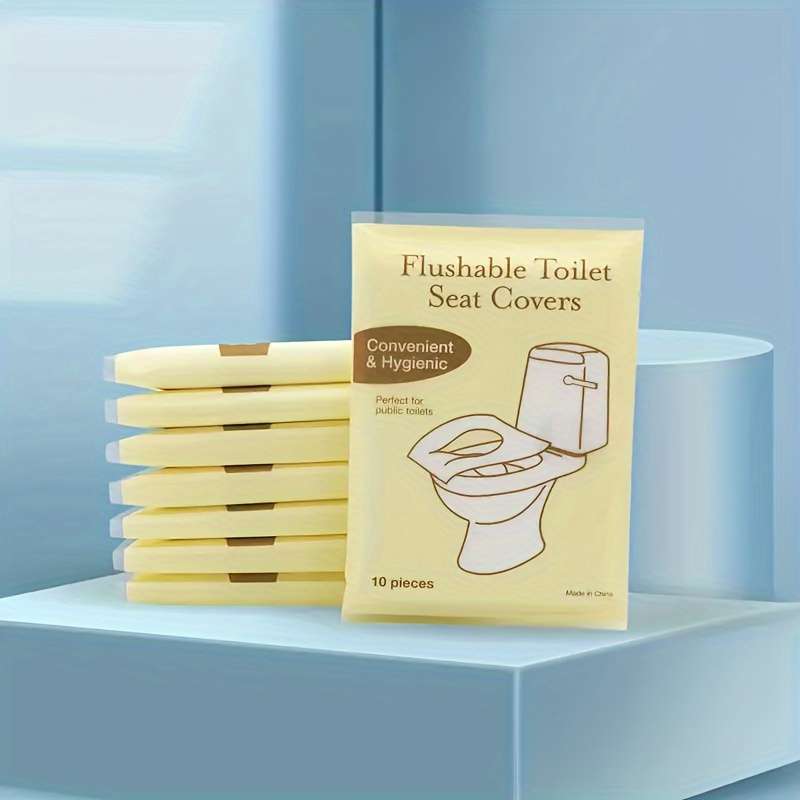 10 Pieces Toilet Seat Covers Flushable Paper Toilet Seat Covers