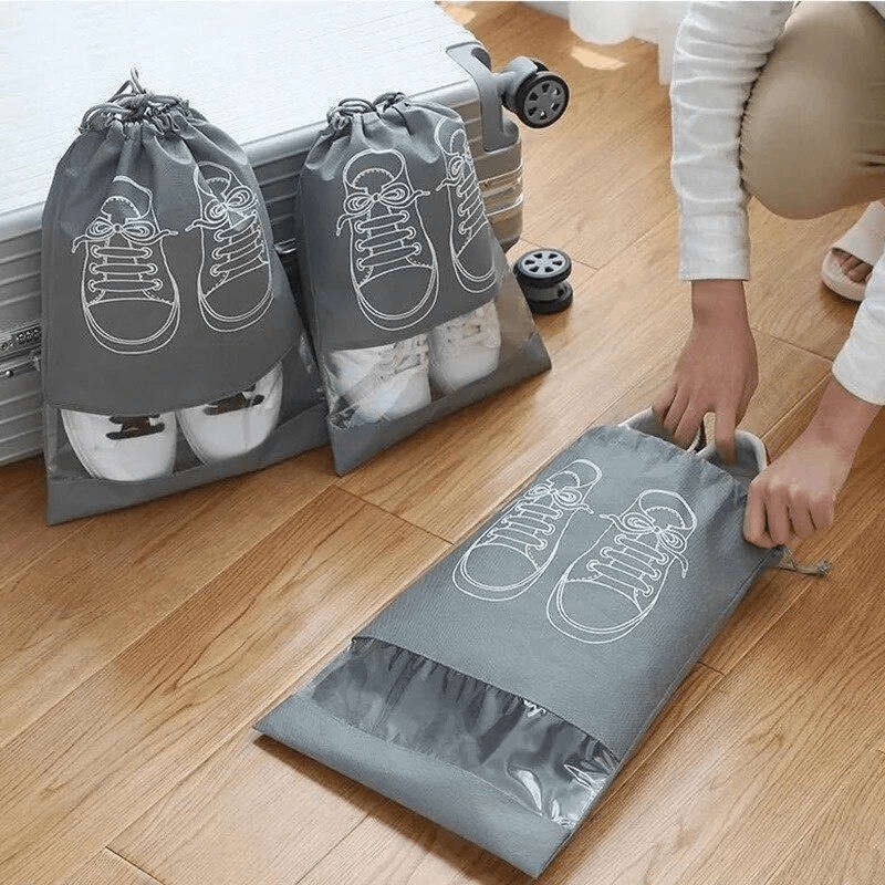 5pcs Dustproof Shoe Bags With Drawstring