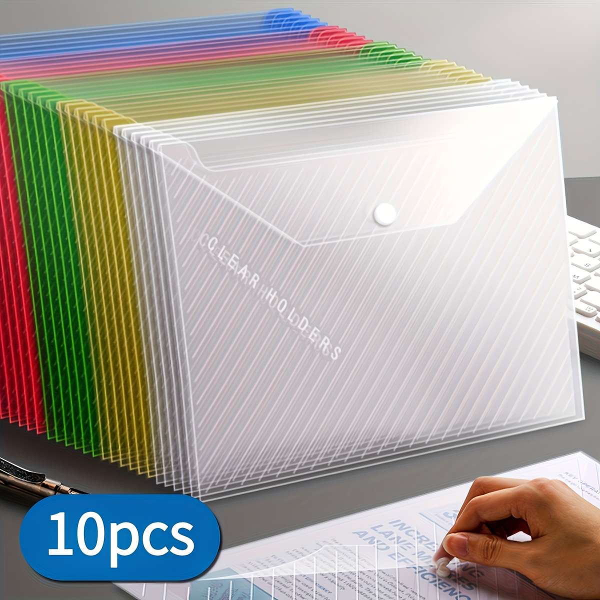 10-Pack A4 Transparent Folders