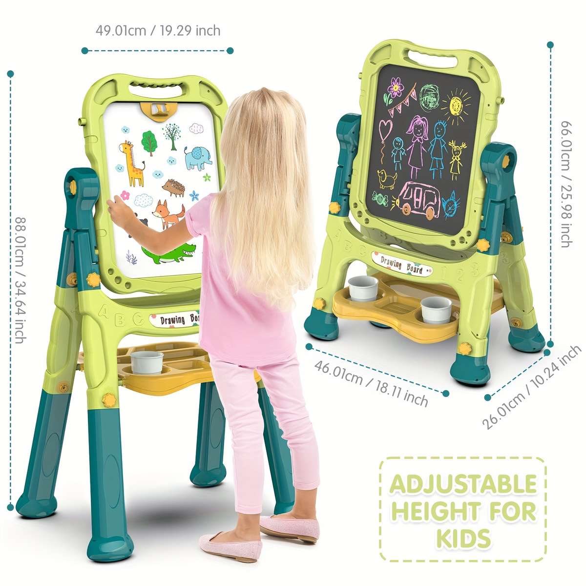1 Bat Top Double Sided Adjustable Kids Sar Easel