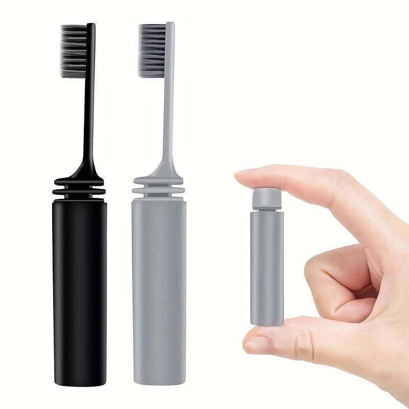 Portable Compact Charcoal Folding Toothbrush