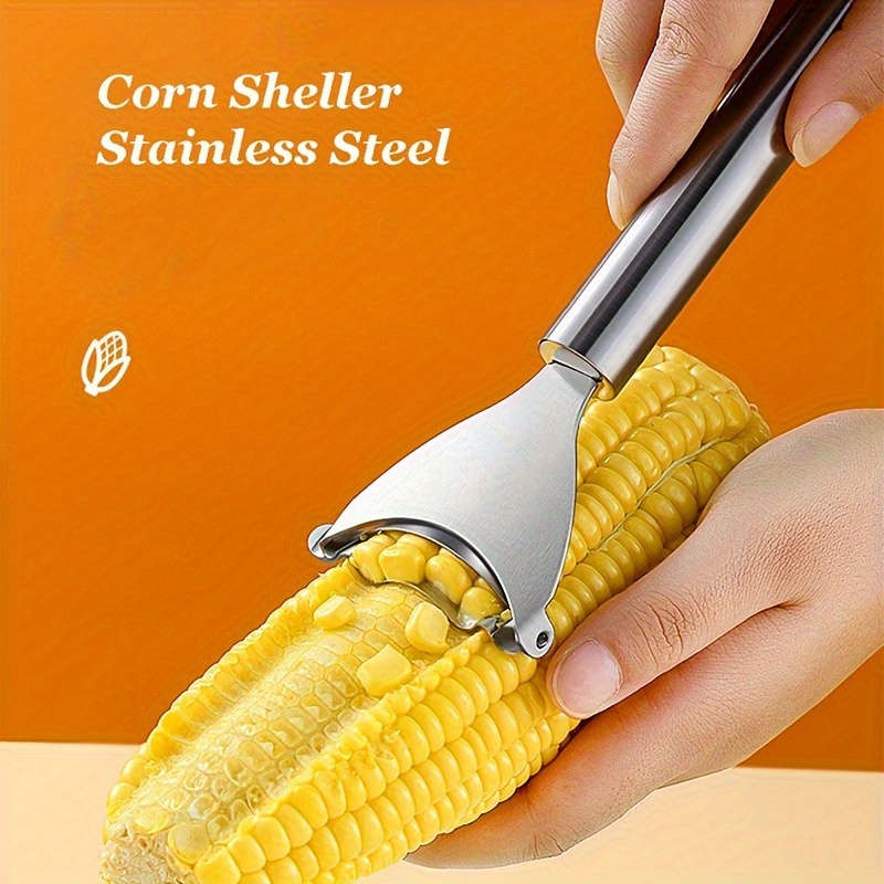 Stainless Steel Corn Sheller - Reusable Corn Cob Peeler and Thresher, Multi-Function Kitchen Gadget