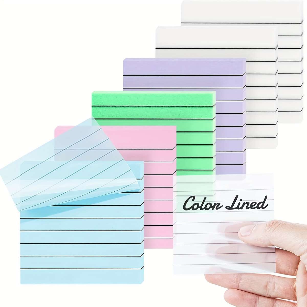 300 Clear Sticky Notes With Lines