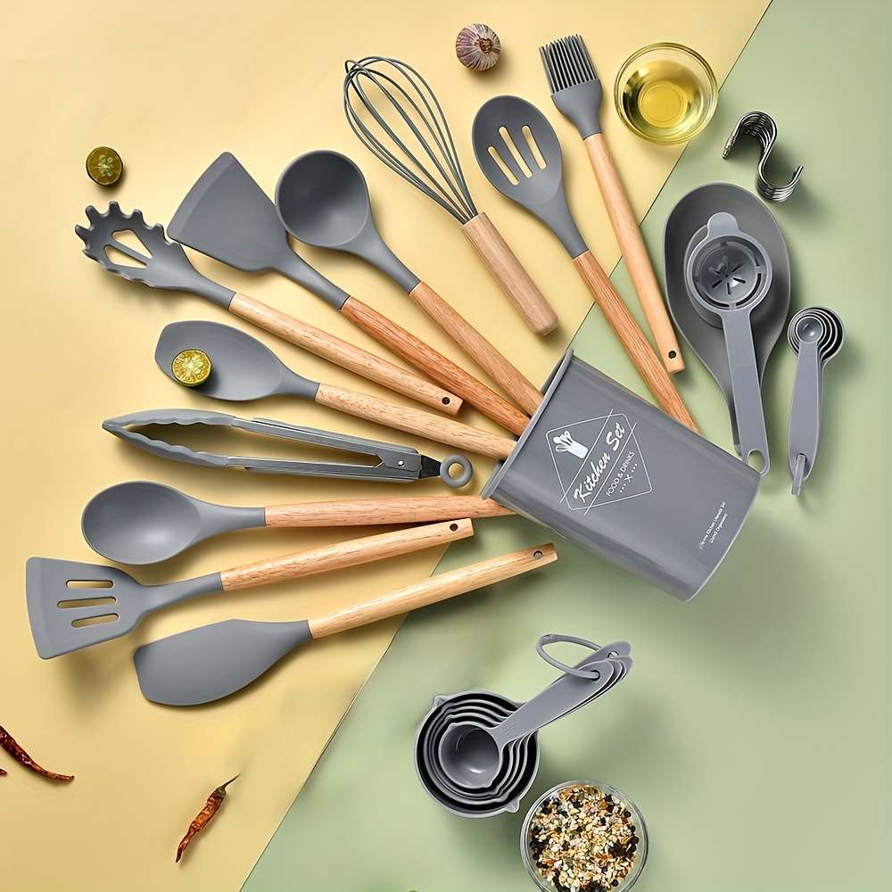 34-Piece Silicone Kitchen Utensil Set