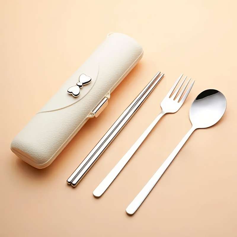 3 Piece Stainless Steel Cutlery Set Travel Cutlery