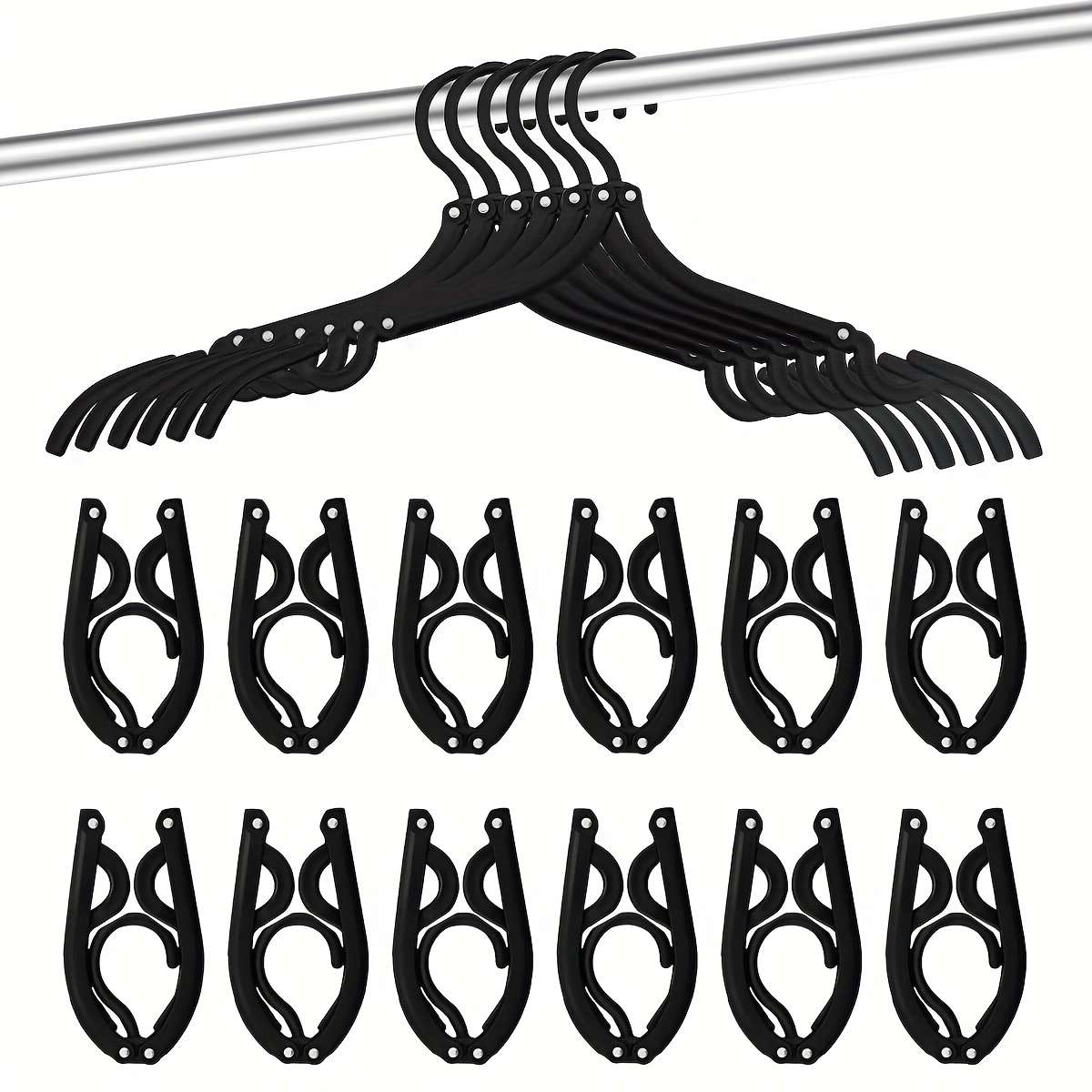 12 Pieces Portable Folding Travel Hangers