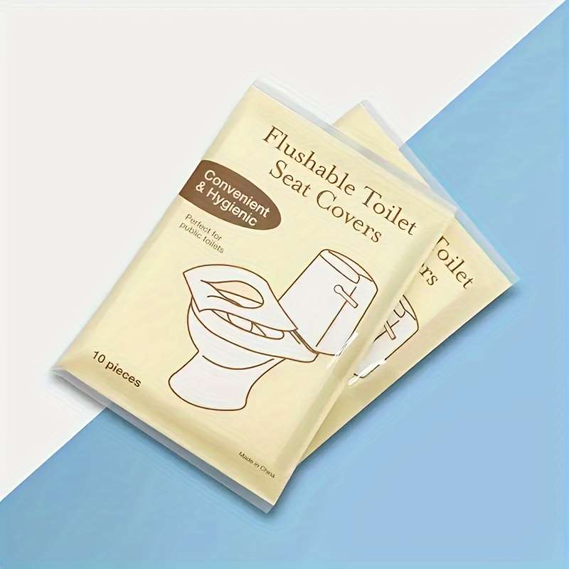 10 Pieces Toilet Seat Covers Flushable Paper Toilet Seat Covers
