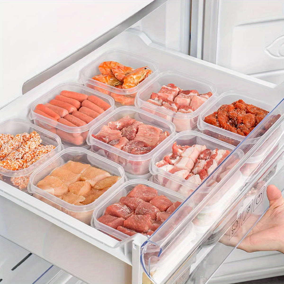 10stackable freezer storage containers